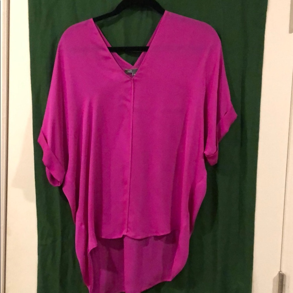 Pink silk tunic top